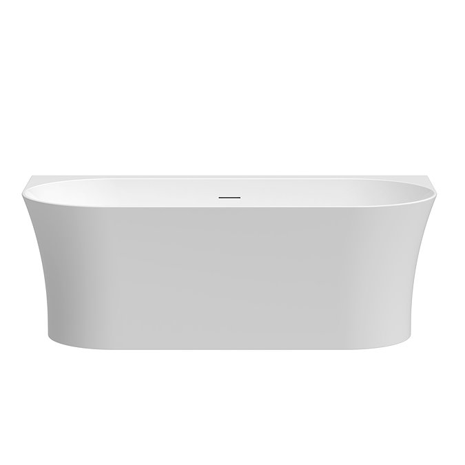 Caserta Thin Edge Back To Wall Bath with Chrome Waste - 1650 x 780mm