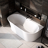 Caserta Thin Edge Back To Wall Bath with Chrome Waste - 1650 x 780mm