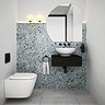 Cassola Blue Terrazzo Effect Wall and Floor Tiles - 225 x 225mm