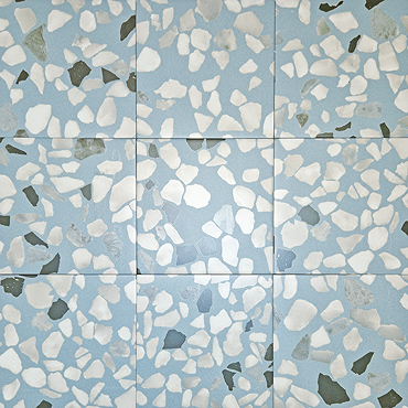 Cassola Blue Terrazzo Effect Wall and Floor Tiles - 225 x 225mm