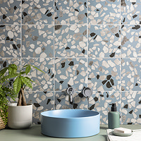 Cassola Blue Terrazzo Effect Wall and Floor Tiles - 225 x 225mm
