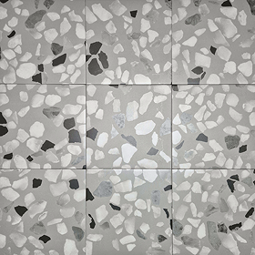 Cassola Grey Terrazzo Effect Wall and Floor Tiles - 225 x 225mm