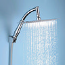 Cast Bath Shower Mixer with 200mm Square Shower Head, Extension Arm + Hose Kit  Profile Large Image