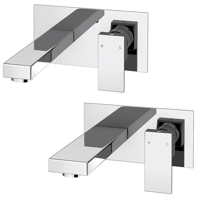 Cast Wall Mounted Tap Package (Bath + Basin Tap) Large Image