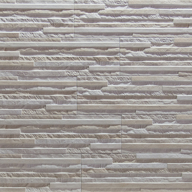 Casterton Cream Thin Stone Effect Split Face Tiles - 100 x 500mm