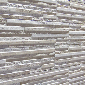 Casterton Cream Thin Stone Effect Split Face Tiles - 100 x 500mm