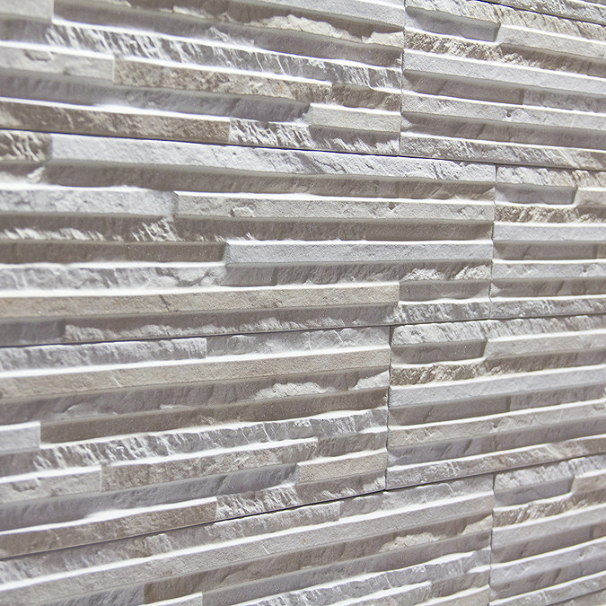 Casterton Cream Thin Stone Effect Split Face Tiles - 100 x 500mm