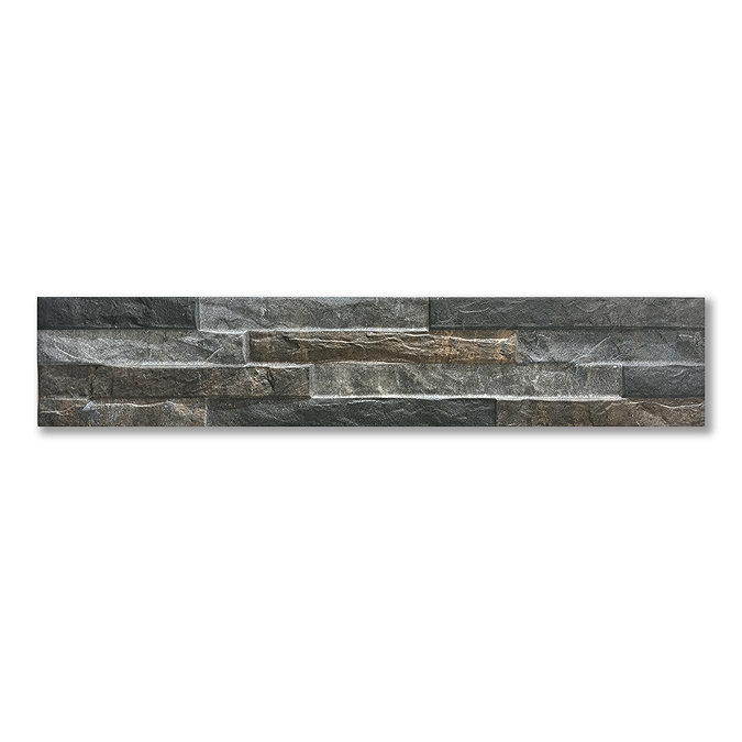 Casterton Graphite Stone Effect Split Face Tiles - 100 x 500mm