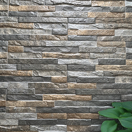 Casterton Graphite Stone Effect Split Face Tiles - 100 x 500mm