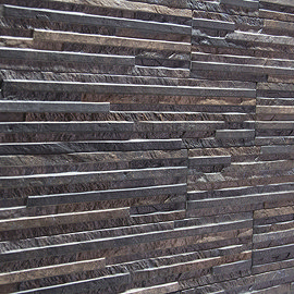 Casterton Graphite Thin Stone Effect Split Face Tiles - 100 x 500mm