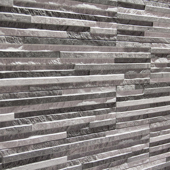 Casterton Grey Thin Stone Effect Split Face Tiles - 100 x 500mm