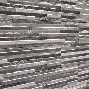 Casterton Grey Thin Stone Effect Split Face Tiles - 100 x 500mm