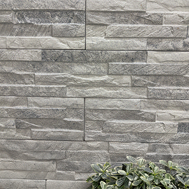 Casterton Light Grey Stone Effect Split Face Tiles - 100 x 500mm