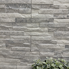 Casterton Light Grey Stone Effect Split Face Tiles - 100 x 500mm