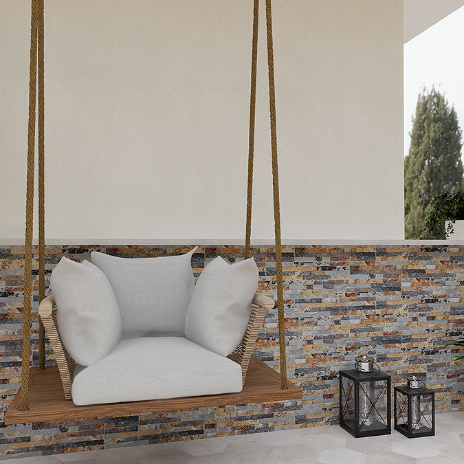 Casterton Mix Stone Effect Split Face Tiles - 100 x 500mm