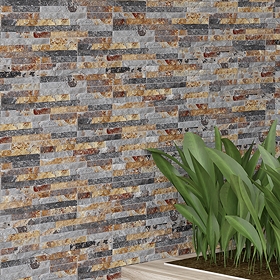 Casterton Mix Stone Effect Split Face Tiles - 100 x 500mm