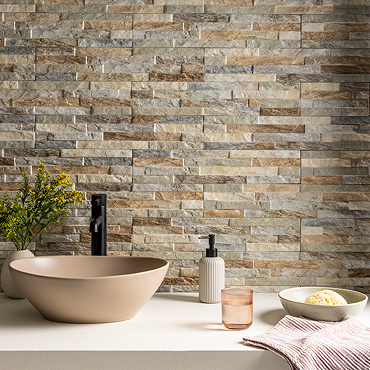 Casterton Natural Stone Effect Split Face Tiles - 100 x 500mm
