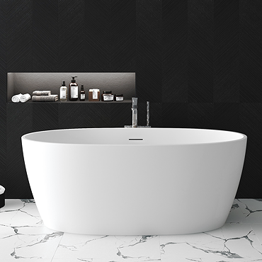 Catania 1500 x 720 Matt White Double Ended Bath with Waste