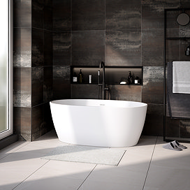 Catania 1500 x 720 Matt White Double Ended Bath with Waste