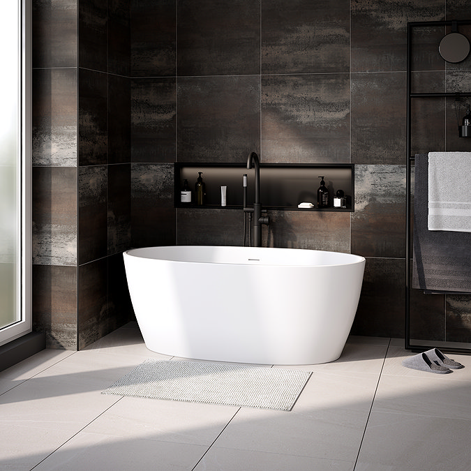 Catania 1500 x 720 Matt White Double Ended Bath with Waste