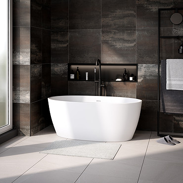 Catania 1500 x 720 Matt White Double Ended Bath with Waste