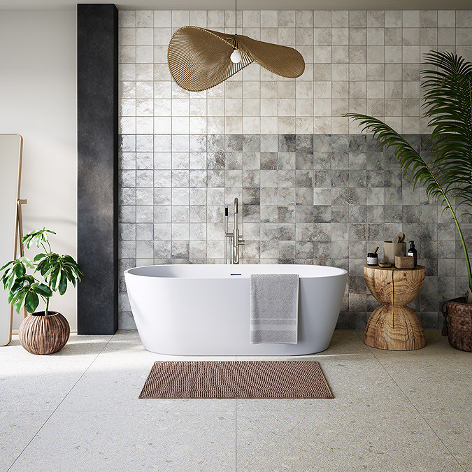 Catania 1700 x 760 Matt White Double Ended Bath with Waste