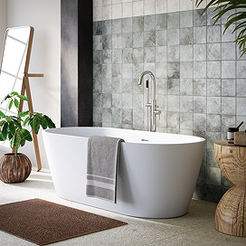 Catania 1700 x 760 Matt White Double Ended Bath with Waste