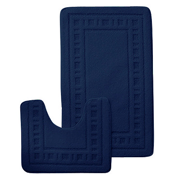 Catherine Lansfield - Armoni 2-Piece Bath Set - Navy Profile Large Image
