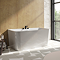 Celeste 1400 x 750 Back to Wall Modern Bath with Chrome Waste