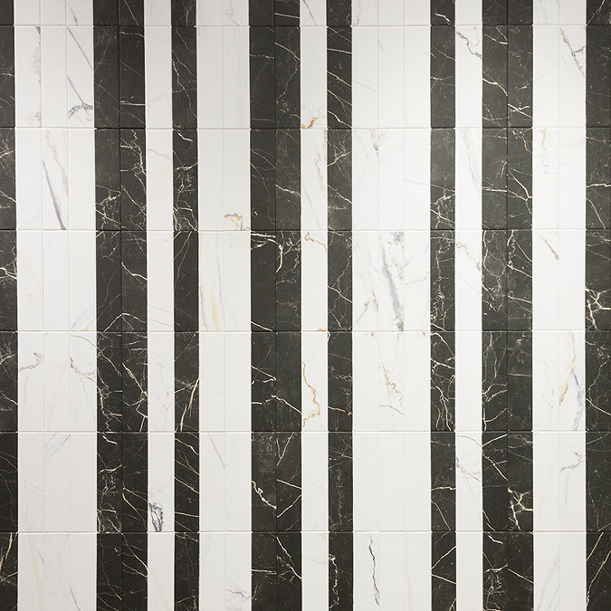 Centola Black Marble Effect Wall & Floor Tiles - 62 x 235mm