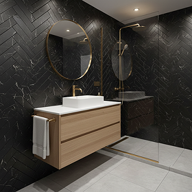 Centola Black Marble Effect Wall & Floor Tiles 62 x 235mm