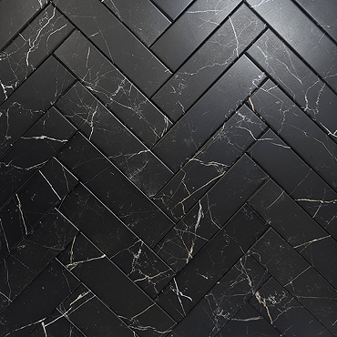 Centola Black Marble Effect Wall & Floor Tiles - 62 x 235mm