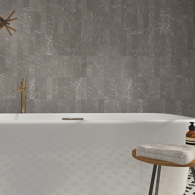 Centola Grey Marble Effect Wall & Floor Tiles - 62 x 235mm