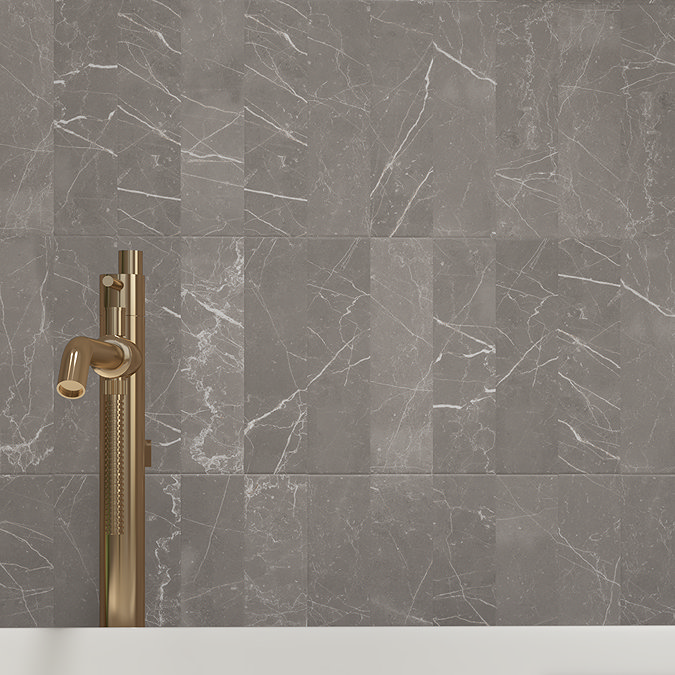 Centola Grey Marble Effect Wall & Floor Tiles - 62 x 235mm