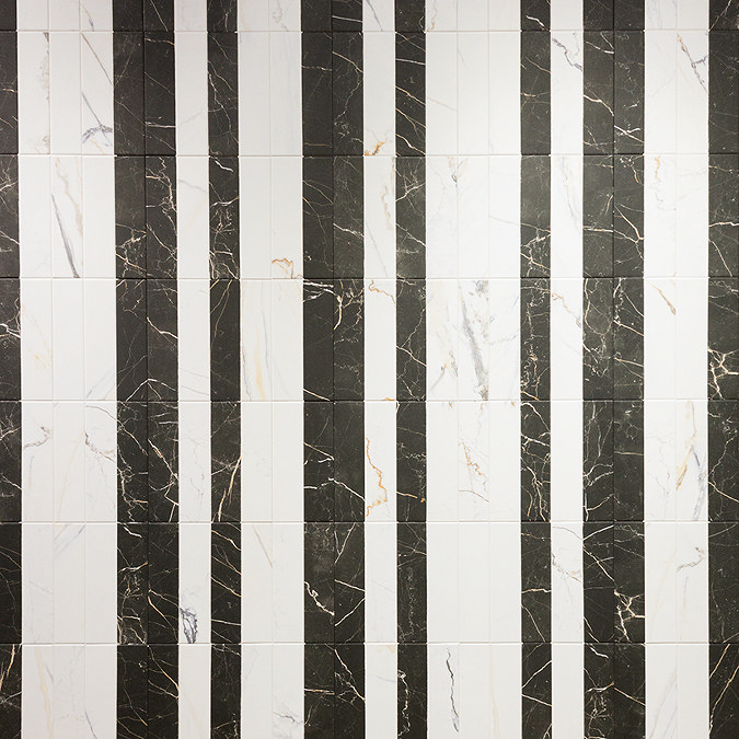 Centola White Marble Effect Wall & Floor Tiles - 62 x 235mm