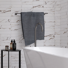 Centola White Marble Effect Wall & Floor Tiles - 62 x 235mm