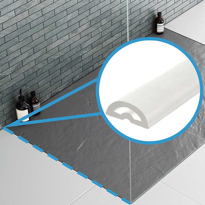 Chameleon Universal Wet Room Shower Floor Seal (White - 1200mm)  Profile Large Image