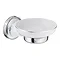 Charlbury Traditional Ceramic Soap Dish & Holder - Chrome Large Image