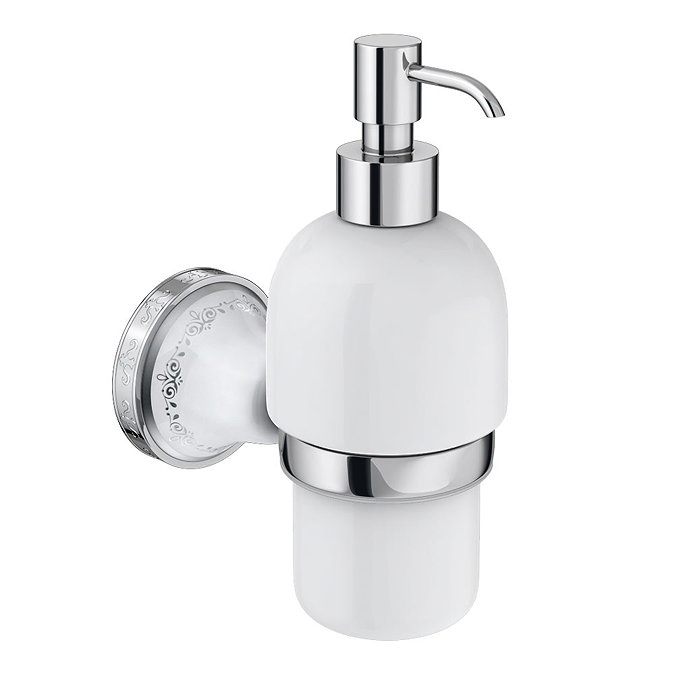 Charlbury Traditional Ceramic Soap Dispenser - Chrome Large Image