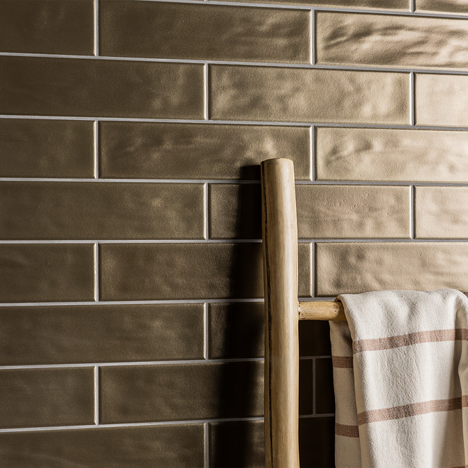 Charon Dark Gold Metallic Effect Wall Tiles 75 x 300mm