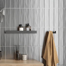 Charon Silver Metallic Effect Tiles 75 x 300mm