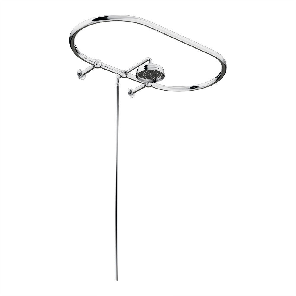 Chatsworth 1200 X 630mm Oval Shower Curtain Rail With 200mm Rose ...