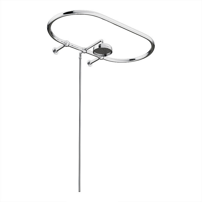 Chatsworth 1200 x 630mm Oval Shower Curtain Rail with 200mm Rose + Exposed Shower Valve  Profile Large Image