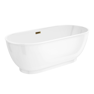 Chatsworth 1500 Freestanding Curved Bath - Double Ended with Antique Brass Waste