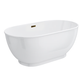 Chatsworth 1500 Freestanding Curved Bath - Double Ended with Antique Brass Waste