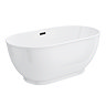 Chatsworth 1500 Freestanding Curved Bath – Double Ended with Matt Black Waste