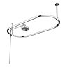 Chatsworth 1500 x 700mm Oval Shower Curtain Rail with 200mm Rose + Exposed Shower Valve  Profile Lar