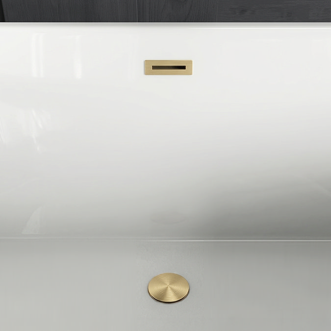 Chatsworth 1700 Freestanding Curved Bath - Double Ended with Brushed Brass Waste