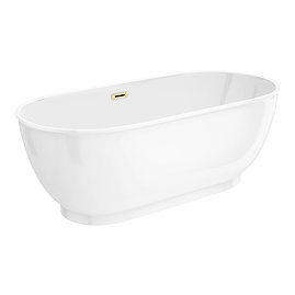Chatsworth 1700 Freestanding Curved Bath – Double Ended with Brushed Brass Waste