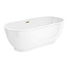 Chatsworth 1700 Freestanding Curved Bath – Double Ended with Brushed Brass Waste
